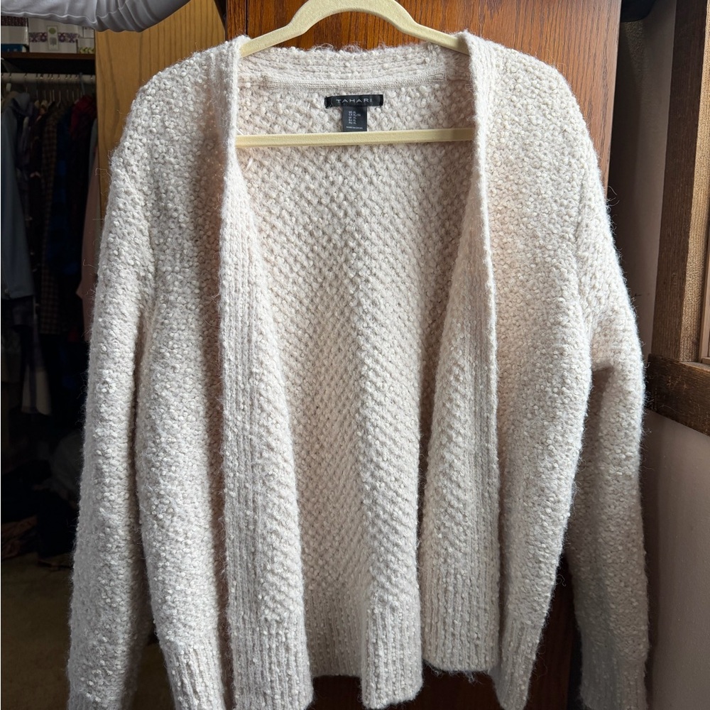 Tahari Women's Soft Cream Cardigan